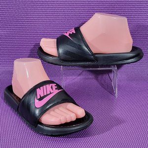 Nike Benassi JDI Black/Pink Comfort Slides - Women's 6